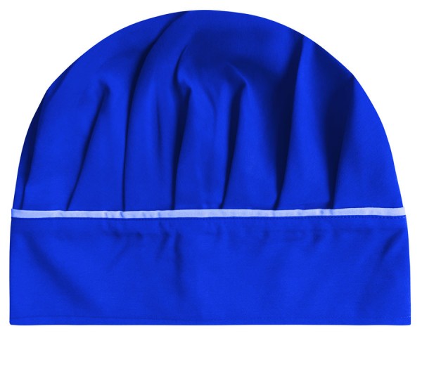 Aşçı Şapkası Mantar Beyaz Biye Mavi